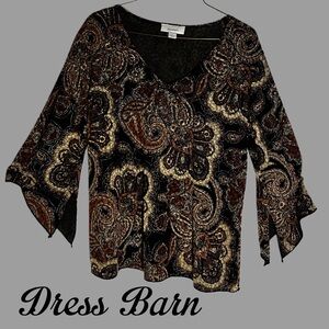 Dressbarn Black and Gold Blouse